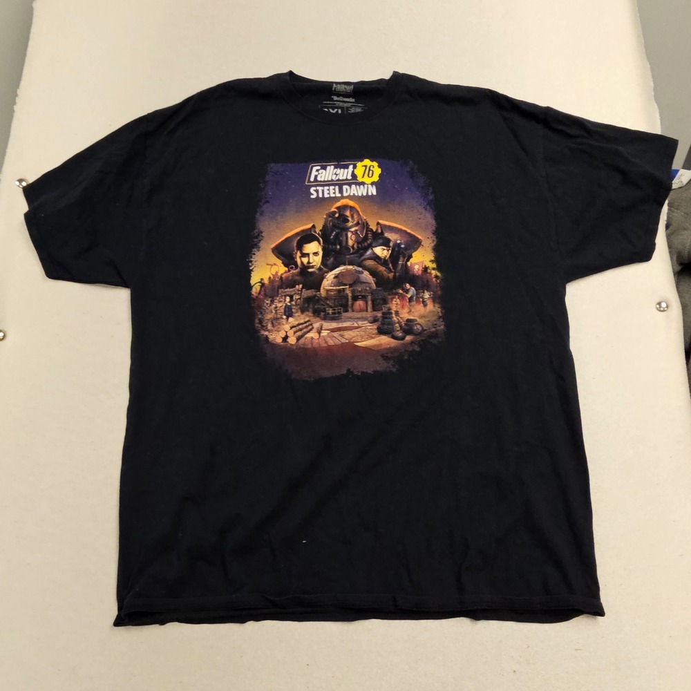 Fallout 76 Steel Dawn T-Shirt Mens 2XL Black Bethesda Loot Crate Exclusive 2021